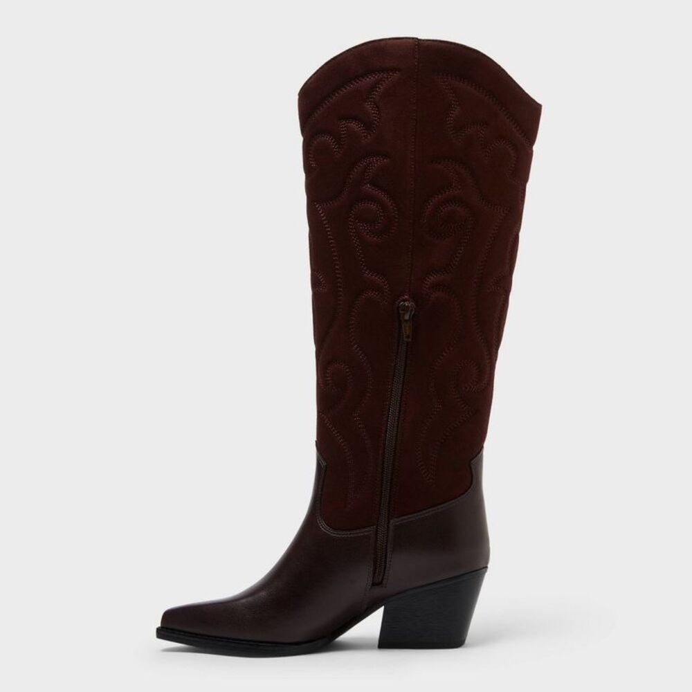 Women's Madeline Tall Boots - Universal Thread Burgundy 9 - Picture 2 of 3